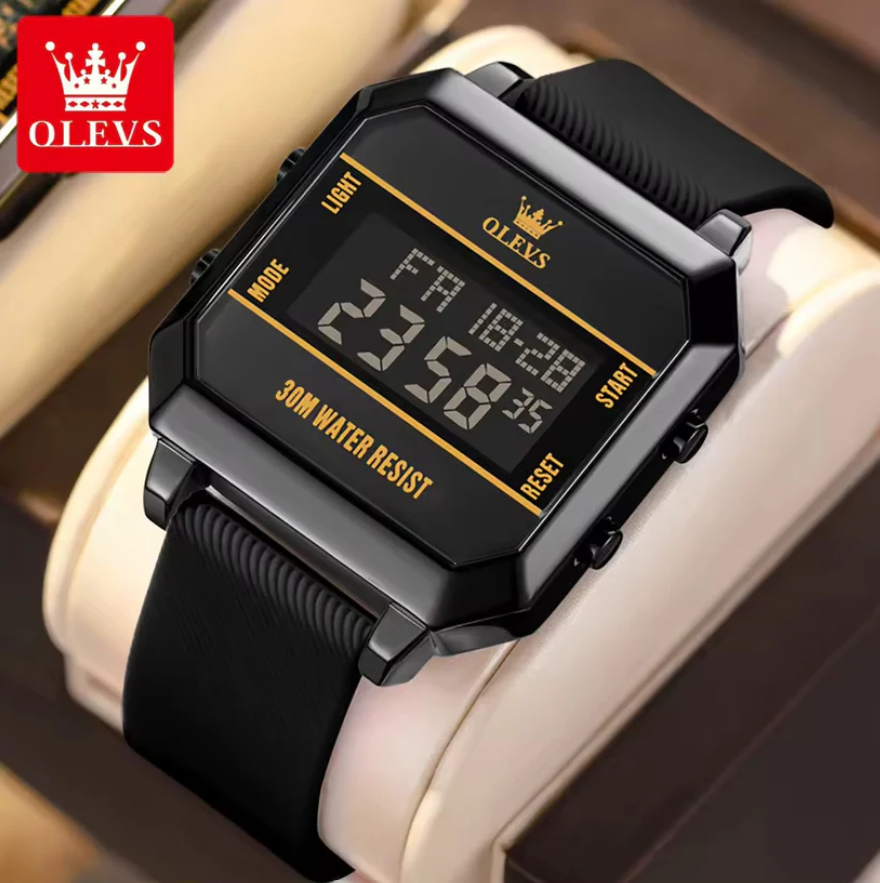 Водонепроницаемые цифровые часы с силиконовым ремешком