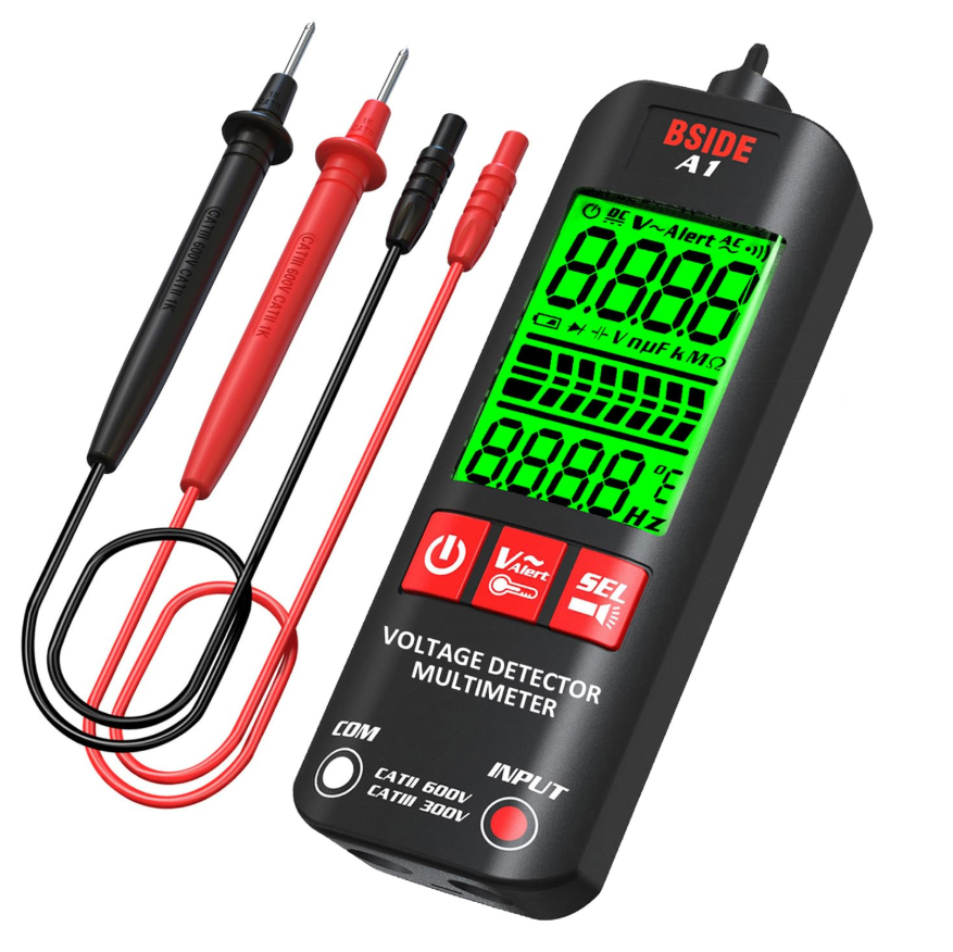 Цифровой мультиметр с подсветкой и двумя зажимами