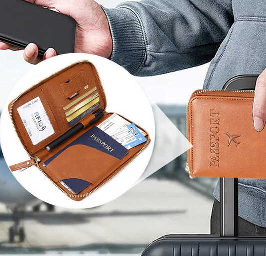 Обложка для паспорта из искусственной кожи с RFID-меткой и несколькими отделениями